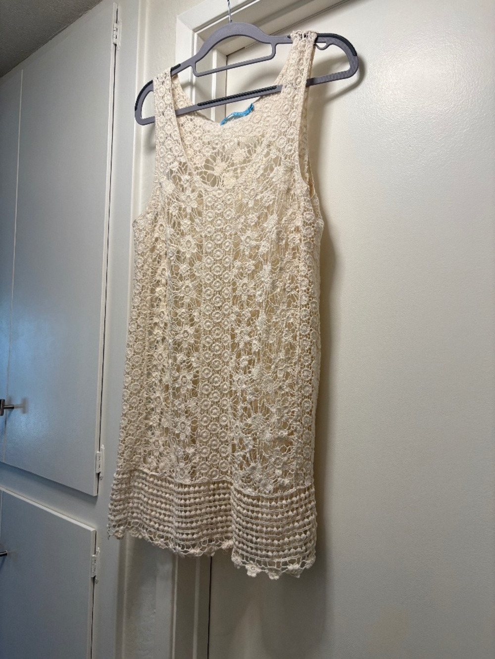 Solitaire Swim tank style crochet coverup - size medium